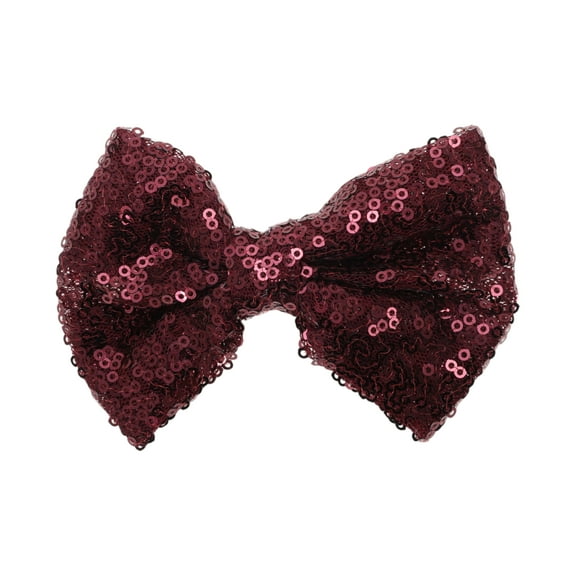 Unique Bargains 1 Pc Elegant Sequins Bow Hair Clip for Home White