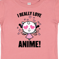 thumbnail image 4 of Inktastic I Really Love Anime with Cute Anime Cat and Hearts Boys or Girls Baby T-Shirt, 4 of 5