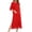Red, variant on Red Nightgown for Women with Zipper, Loose Fit Nightdress with Pockets, Three Quarter Sleeve Sleep Shirt Long Lounge Dress for Home Wear, Red Size S