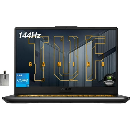 ASUS TUF Gaming Laptop, 17.3" FHD 144Hz Laptop, Intel Core i5-11260H (Beats i7-8750H), 64GB RAM, 2TB PCIe SSD, RGB Backlit Keyboard, GeForce RTX 3050 Graphics, Windows 10, Grey, 32GB USB Card