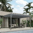 thumbnail image 2 of Outsunny Pergola Extérieure à Lames 12,8 Pieds x 9,7 Pieds avec Toit Rétractable, Gris, 2 of 10