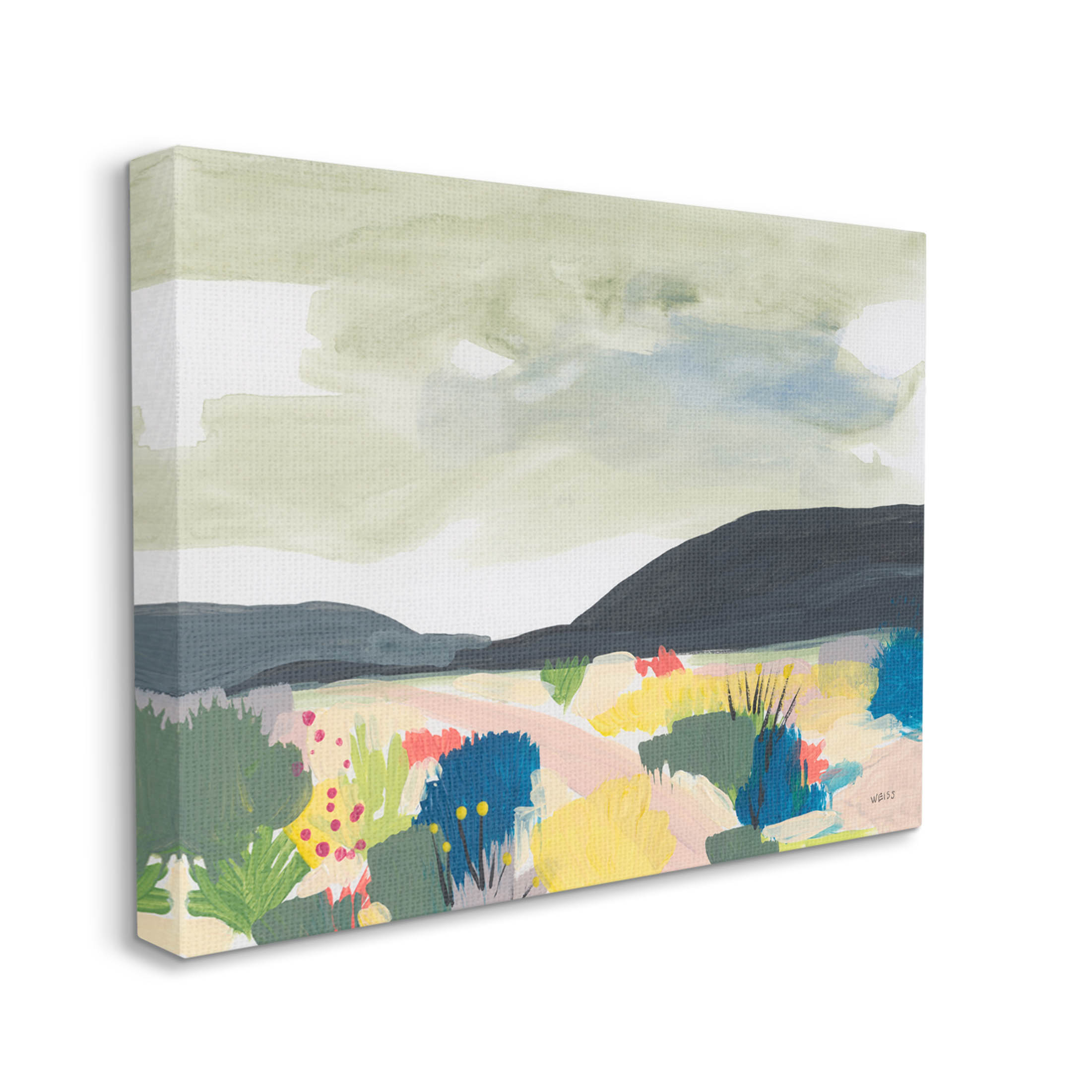 Stupell Industries Mountain Meadow Landscape Horizon Painting Gallery Wrapped Canvas Print Wall Art, Design by Jan Weiss