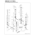 thumbnail image 6 of Kingston Brass KB6320SVL Serena Three-Handle Bidet Faucet with Brass Pop-Up, Matte Black, 6 of 6