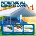 thumbnail image 3 of Quictent 10x20 ft Heavy Duty Carport Car Canopy Galvanized Car Tent Outdoor Boat Shelter with Reinforced Structure - White, 3 of 7