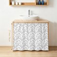 thumbnail image 4 of Grey Spring Floral Cabinet Curtains 28"W x 35"L, Elegant Watercolor Summer Botanical Under Sink Skirt for Bathroom Vanity Kitchen Self Adhesive, Dust-Proof Privacy Curtain for Closet Shelves, 4 of 9