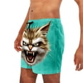 thumbnail image 6 of Purcolt Mens Swim Trunks Funny Cat Printed Beach Board Shorts Summer Athletic Running Shorts with Pockets, 6 of 6