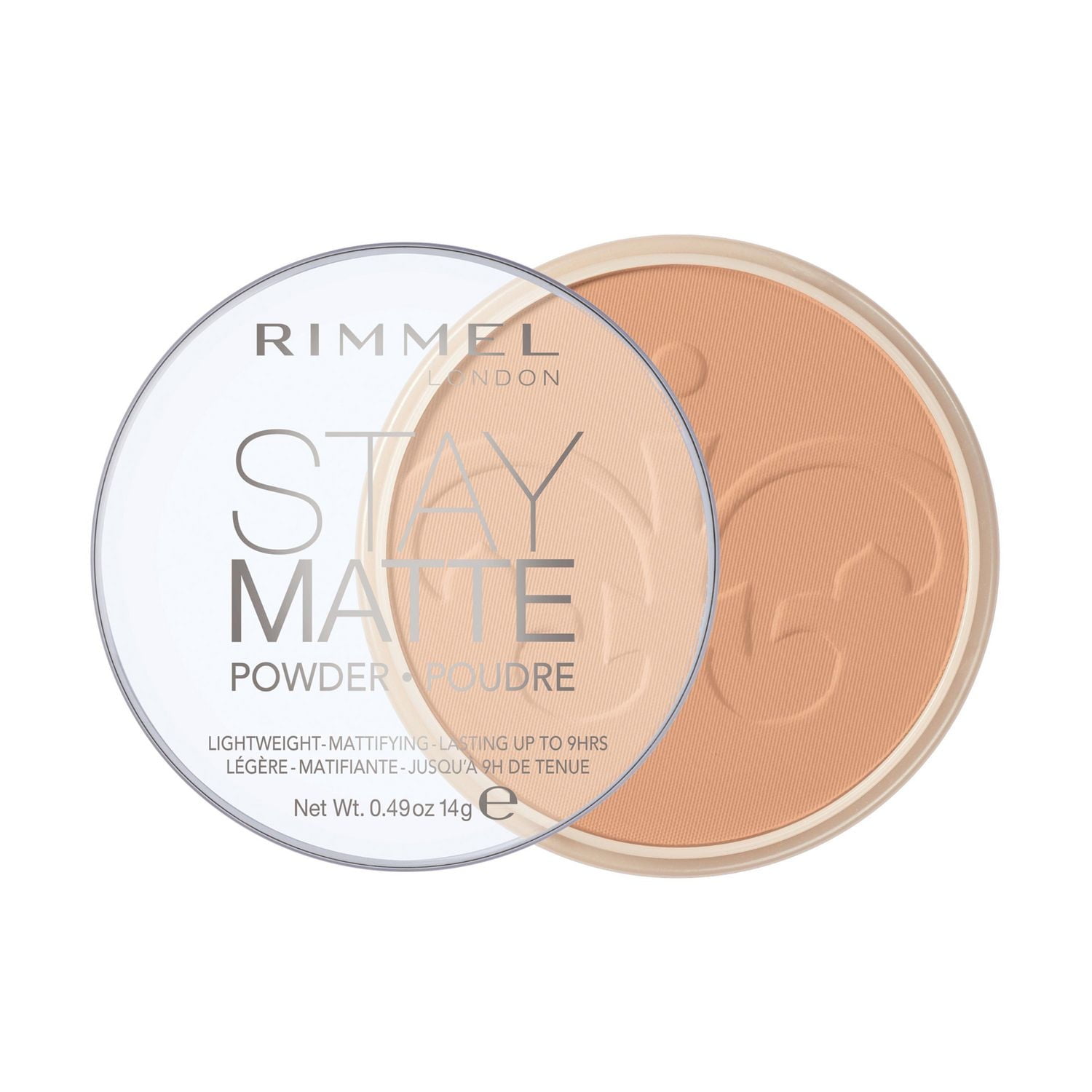 Rimmel Poudre pressée Stay Matte, texture légère et crémeuse, couvrance élevée, contrôle durable de la brillance jusqu'à 5H