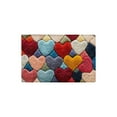 thumbnail image 1 of A Valentines Day Heart Shaped Faux Cashmere Floor Mat 23.6X15.7X0.07 Inches Polyester Multicolor Non Slip Bathroom Kitchen Rug Type A, 1 of 7