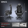 thumbnail image 3 of RESPAWN 110 Pro Ergonomic Gaming Chair with Footrest for Adults - Comfortable Office Gaming Recliner with Lumbar Support and Headrest, Racing Style Video Game Chairs for Computer Gamer - Black, 3 of 8