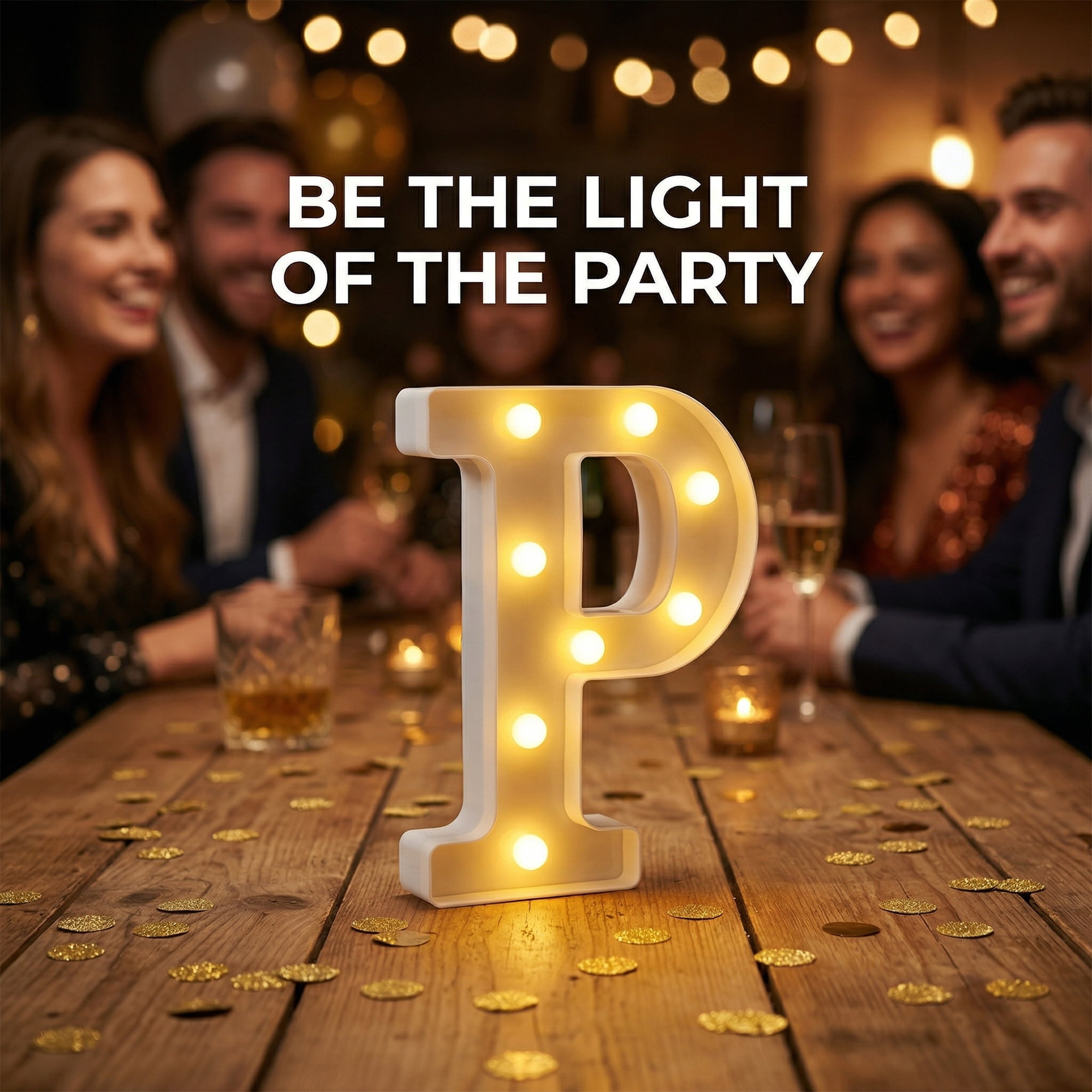 Unique Bargains Marquee Letters With Lights LED Light Up Signs Letter P 6.5"L x 1.5"W x 8.5"H