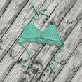 thumbnail image 5 of Miqool Women's Crochet Knit Triangle Bikini Top Tie Back Halter String Bathing Suits Tops Swimsuit Summer Beachwear, 5 of 6