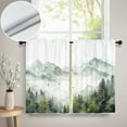 thumbnail image 4 of Green Mountain Kitchen Curtains, Nature Landscape Forest Trees Sage Green Kitchen Decorations Window Curtain Drapes, Soft Fabric Window Treatment Sets 2 Panels, 28''''W x 36''''L, 4 of 6