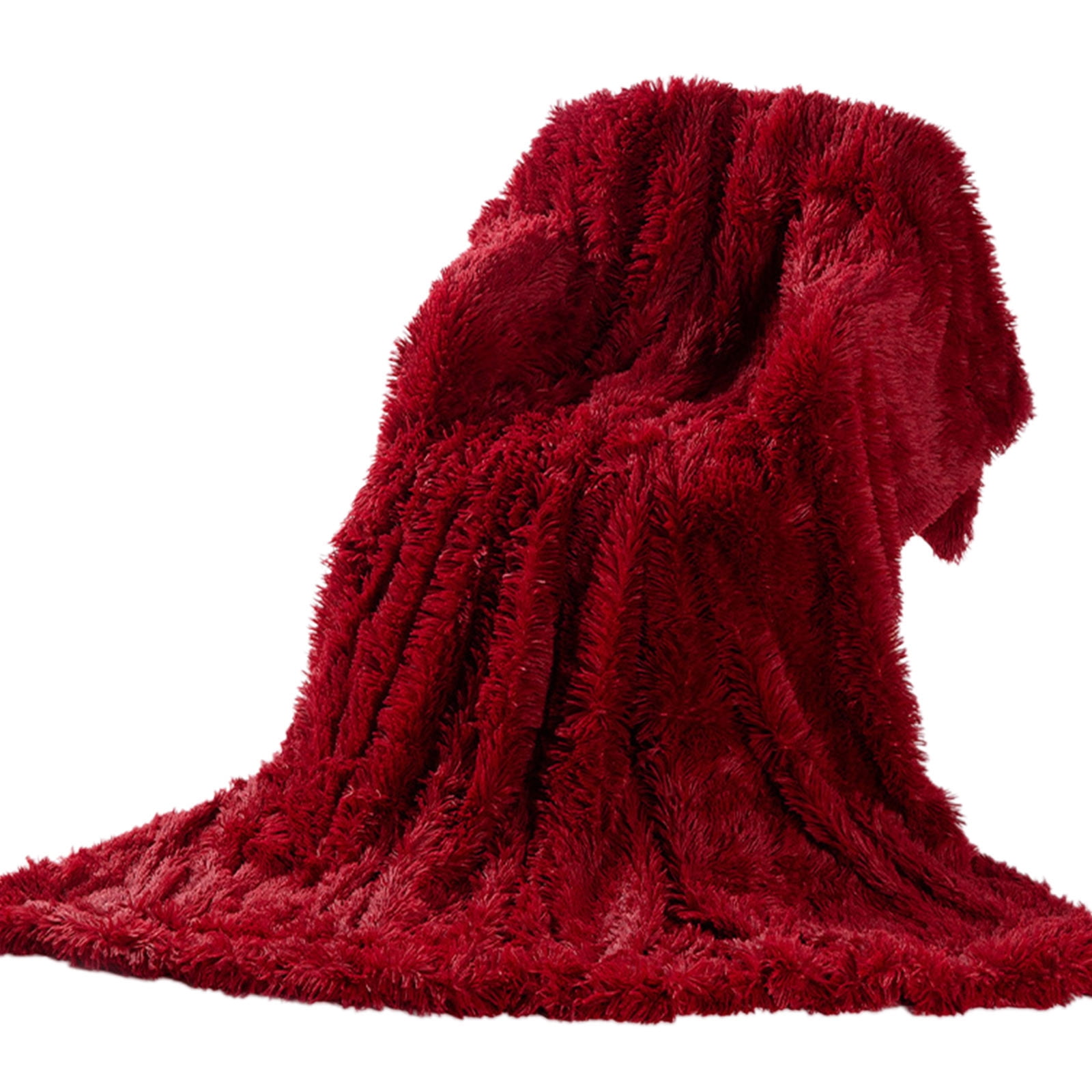 Throw Blanket,Soft Fluffy Faux Fur Sofa Blanket | 31.4x47.2 Inch Lightweight Warm Shaggy Blankets for Bed Couch Sofa Chair | Ideal Gifts for Women,Red