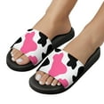 thumbnail image 5 of GZHJMY Stylish Slides for Women Men, Cow Print Black Pink Colors Soft Flexible Slip-on Sandals Slippers, 5 of 7