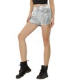 thumbnail image 4 of INSPIRE CHIC Women's Shorts Glitter Sequin Midrise Solid Sparkle Coctail Elastic Waist Shorts L Silver, 4 of 6