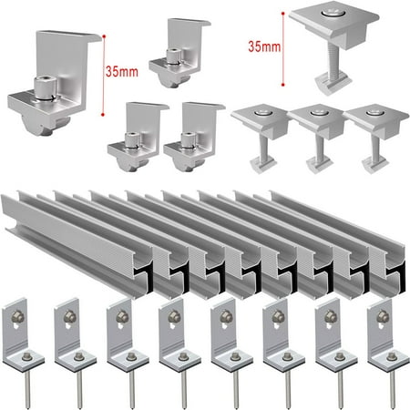 

Solar Panel Pv Profile Alu Mounting Rail Flat Roof Metal Roof Solar Rail For 3 Solar Panel 35Mm