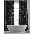thumbnail image 5 of Sparrow Sheer Curtains 84 Inch Length 2 Panels Set Window Treatments, Spring Birds on The Branches Vintage Country Black Rod Pocket Semi Curtains for Living Room/Bedroom/Kitchen Décor, 104"W x 84"L, 5 of 7