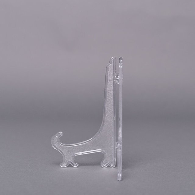 serony 10pcs Clear Plastic Easels Plate Holders Rack Book Pedestal Dish Rack Book Display Dish Rack Picture Frame Photo Book Pedestal Stand