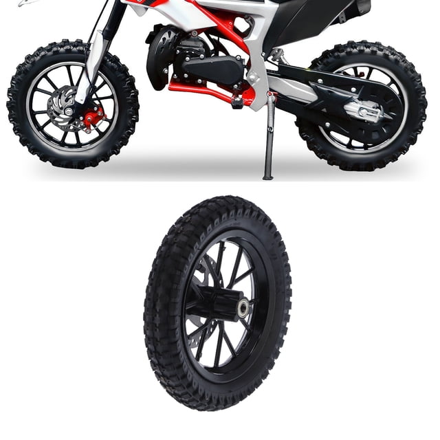 Rubber Tyre, Disc Brake Sprocket Durable High Rigidity Front Wheel For 47cc 49cc 2 Stroke Mini Dirt Bike