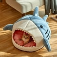 thumbnail image 3 of Shark Cat Bed Dog House Cat Bed Cave Pet Bed Cat Beds for Indoor Cats (L, Blue), 3 of 8