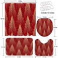 thumbnail image 6 of 4 Pcs Shower Curtain Set Vintage Christmas Santa Claus Elf with Non-Slip Rugs Toilet Lid Cover and Bath Mat Bathroom Decor Set 72" x 72", 6 of 8