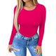 thumbnail image 2 of Body MANGOPOP para mujer, manga larga, cuello redondo, rosa, 2 of 5