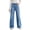 Blue, variant on Girls Ripped Wide Leg Denim Jeans Cotton Kids Fall Casual Streetwear Clothing
