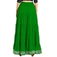 thumbnail image 4 of eloria Maxi Tier Skirt Elastic Waist Cotton Bohemian Skirts Boho Long Flaired, Color : Green, Size : 14, 4 of 5