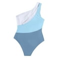 thumbnail image 5 of OGLCCG Women's One Piece Swimsuit One Shoulder Modest Tummy Control Bathing Suit Color Block Slimming Monokini Swimwear, 5 of 6