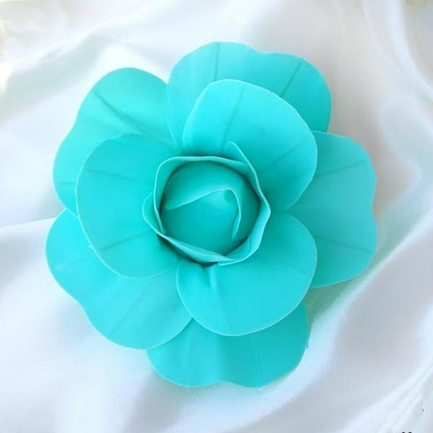 Efavormart 6 Pack 8 3d Craft Rose Turquoise Real Feel Foam Rose For Wall Backdrop Centerpieces Arrangement Party Home Decor Walmart Com Walmart Com