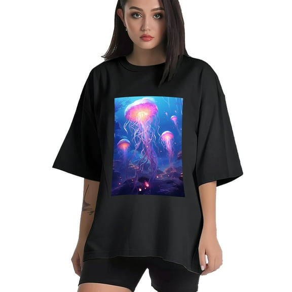 Plus Size Shirt for Women Black Tops for Women Short Sleeves Shirt for Women Vortex T Shirt Crewneck Shirt for Women XS