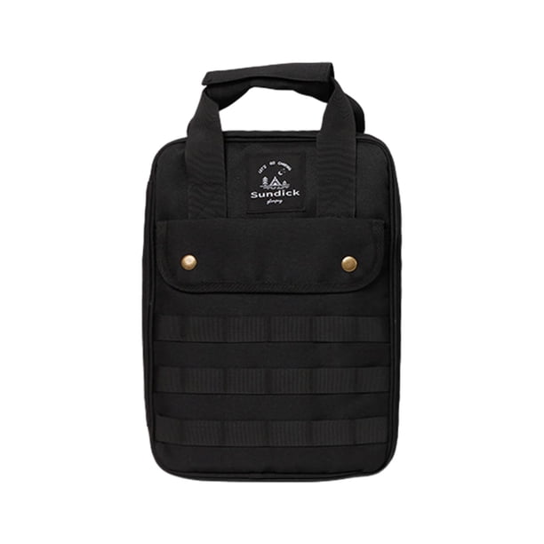 Organizador de utensilios de cocina para acampar, bolsa de almacenamiento de cubiertos, bolsa de transporte ligera Negro