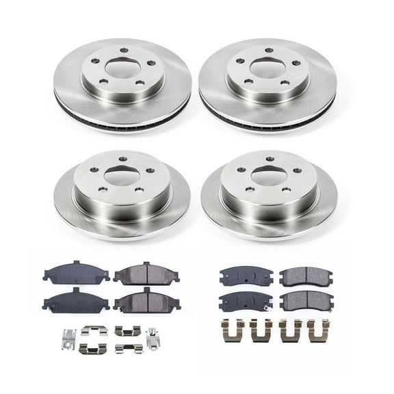 Ultimate Brakes Front and Rear Ceramic Brake Pad and Rotor Kit with Hardware WM81534