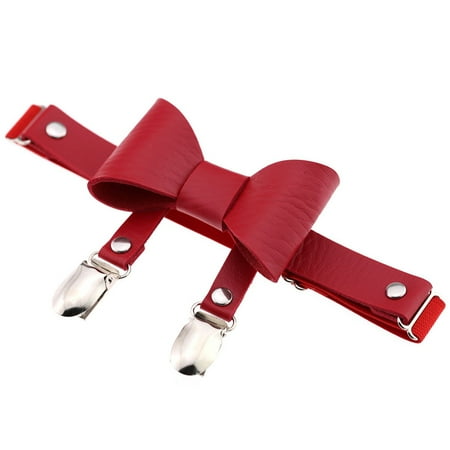 

UDIYO Chic Women Ladies Faux Leather Bowknot Leg Garter Belt Elastic Punk Thigh Ring