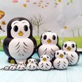 thumbnail image 4 of 10pcs Cartoon Big Belly Shape Owl Wooden Russia Nesting Dolls Matryoshka, 4 of 5