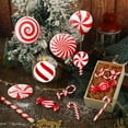 thumbnail image 4 of Candy Cane Christmas Tree Ornaments: 12 pcs Large Red White Peppermint Lollipop Christmas Picks for Tree, Cute Candy Picks Ornaments for Christmas Tree Topper Home Holiday Party Decor, 4 of 9