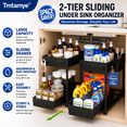 thumbnail image 3 of Tmtamye 2-Pack Under Sink Organizer, 2-Tier Sliding Drawer Storage Organizer, Black, 3 of 10