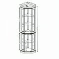 thumbnail image 6 of Lighted Corner Curio Cabinet - Display Case for Living Room, Antique Collectibles, Wine & Bar Glass Storage - Elegant Corner Design with Lights Included-Dark Cherry, 6 of 14
