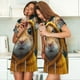 thumbnail image 4 of Easygdp Modern Yellow Sweater Guinea Pig Camisón de manga corta para mujer, informal, estampado, 4 of 6