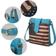 thumbnail image 5 of MKF Collection Josephine Womens Crossbody Bag Vegan Leather Shoulder bag USA Flag handbags Green Purse by Mia K, 5 of 6
