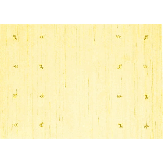 Ahgly Company Indoor Rectangle Solid Yellow Modern Area Rugs, 7' x 9'
