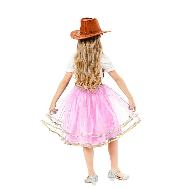Fyduu Cowgirl Outfits For Girls 4Pcs Set Toddler Kids Birthday Halloween Party Dress Up Outfit With Cow Girl Hat Set Adorable Halloween 10-12 Years Fyduu Cowgirl Outfits For Girls 4Pcs Set Toddler Kids Birthday Halloween Party Dress Up Outfit With Cow Girl Hat Set Adorable Halloween 10-12 Years
