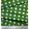 thumbnail image 3 of Soimoi Green Modal Satin Fabric Circle Geometric Print Fabric by the Yard 42 Inch Wide, 3 of 3