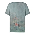 thumbnail image 7 of Wiueurtly Womens Short Sleeve Tops Women's Fashion Casual Floral Print Button Down Top T Shirt V Neck Tops Pink, 7 of 7