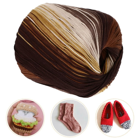 LABSERRON Cotton Yarn for Knitting Yarn Material 1 Roll Brown Yarn for Beginners
