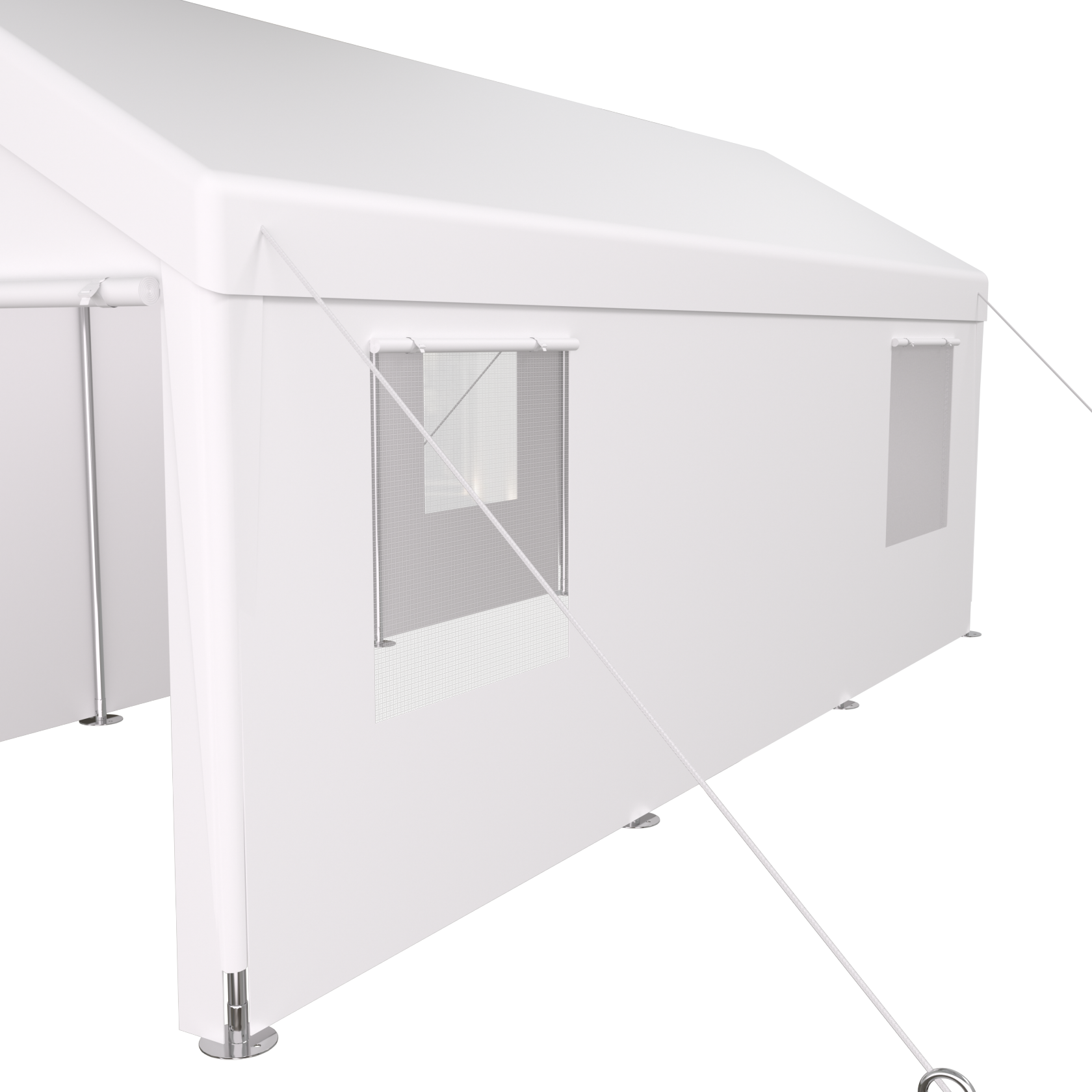 Miekor Furniture Carport 12' x 20' Portable Garage, Heavy Duty Car Port Canopy with 2 Roll-up Doors & 4 Ventilated Windows for Car, Truck, Boat, Garden Tools,white 19272