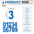 thumbnail image 2 of Uxcell 6 Pcs 3" Números Reflectantes para Buzones para Exteriores, Pegatinas Impermeables Azules, 2 of 7