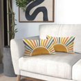 thumbnail image 2 of Sun Sunrise Lumbar Pillow Covers 12X20 Inch Set of 2 Mustard Yellow Sunshine Sunset Boho Decorative Pillow Cases Colorful Rainbow Bohemian Cushion Case Retro Home Decor For Sofa Couch Porch Outdoor, 2 of 6