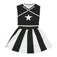 thumbnail image 4 of SJLDQY Carnival Women Cheerleader Dress Up Fashion Striped Tops Skirts Outfits Party Stage Performance Clothes Set, 4 of 4