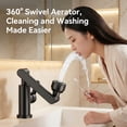 thumbnail image 4 of 360° Swivel Bathroom Sink Faucet, Copper Alloy 1080° 3-Stage Rotatable Faucet with 2 Water Modes, Hot & Cold Water Mixer Tap for RV Kitchen Lavatory, 4 of 10